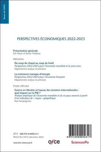 Revue de l'OFCE 2022/3 Revue de l'OFCE N° 178 (2022/3). Perspectives économiques 2022-2023