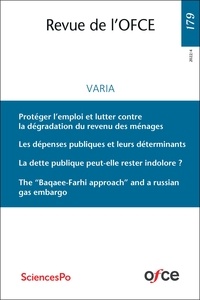 Solal Chardon-boucaud et Arnaud Lechevalier - Revue de l'OFCE 2022/4 : Revue de l'OFCE N° 179 (4/2022) - Varia.