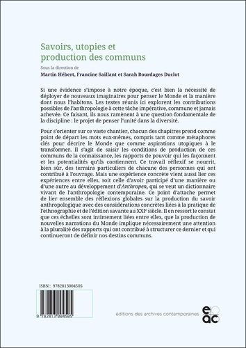 Savoirs, utopies et production des communs