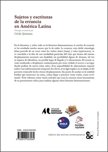 Sujetos y escrituras de la errancia en América Latina