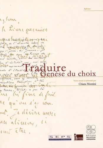 Chiara Montini - Traduire - Genèse du choix.