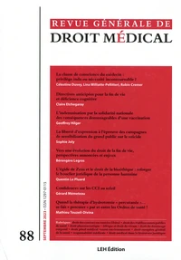 Revue Générale de Droit Médical N° 88, septembre 2023