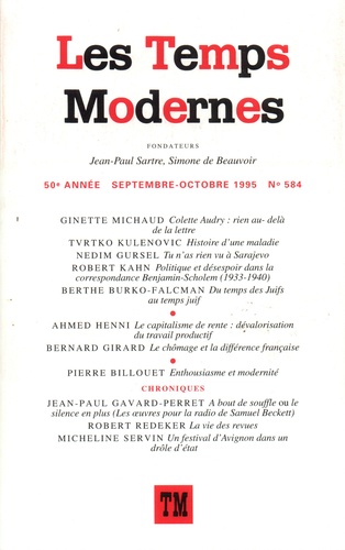  Collectif - Les Temps Modernes N° 584, Septembre-oc : .