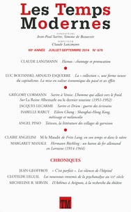 Claude Lanzmann - Les Temps Modernes N° 679, juillet-septembre 2014 : .