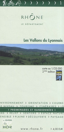  Département du Rhône - Les Vallons du Lyonnais - 1/25 000.