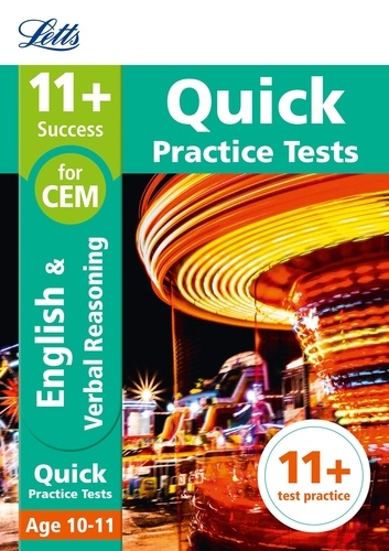  Letts 11+ - 11+ English and Verbal Reasoning Quick Practice Tests Age 10-11 for the CEM Assessment tests.