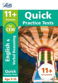  Letts 11+ - 11+ English and Verbal Reasoning Quick Practice Tests Age 9-10 for the CEM Assessment tests.