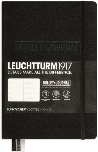 Carnet Leuchtturm1917 Bullet Journal rigide 13 x 21 cm 240p pointillé Noir