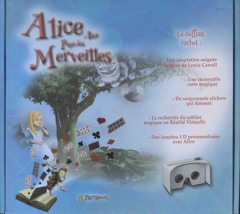 Alice au Pays des Merveilles. Coffret avec une carte magique, des stickers et des lunettes 3D