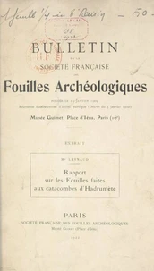 Rapport sur les Fouilles faites aux catacombes d'Hadrumète
