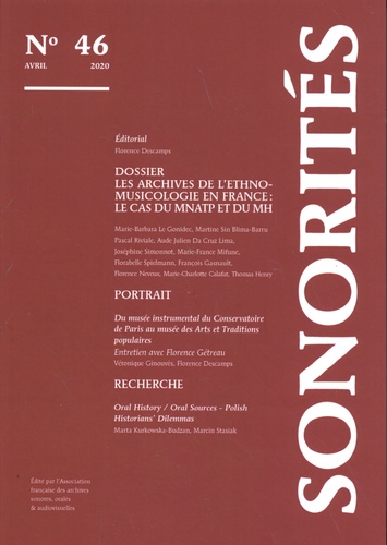 Sonorités N° 46, avril 2020 Les archives de l'ethno-musicologie en France : le cas du MNATP et du MH