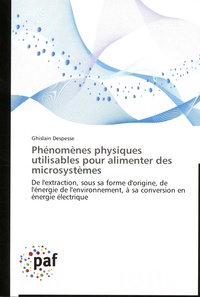 Ghislain Despesse - Phénomènes physiques utilisables pour alimenter des microsystèmes - De l'extraction, sous sa forme d'origine, de l'énergie de l'environnement, à sa conversion en énergie électrique.
