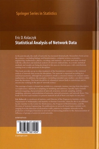 Statistical Analysis of Network Data. Methods and Models