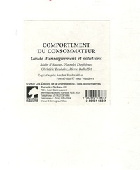Alain d' Astous et Naoufel Daghfous - s - Guide d'enseignement et solutions CD-ROM.