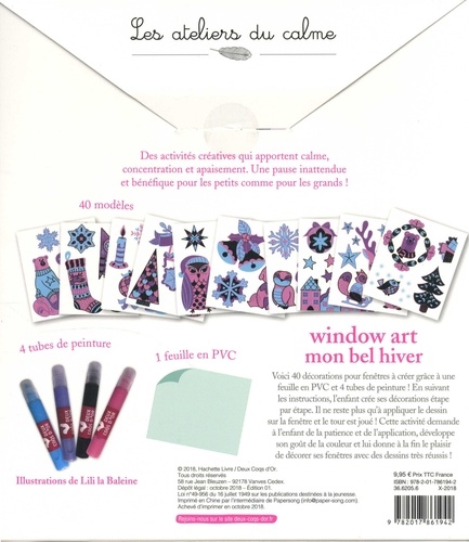 Window Art mon bel hiver. Avec 40 modèles, 4 tubes de peintures et 1 feuille en PVC