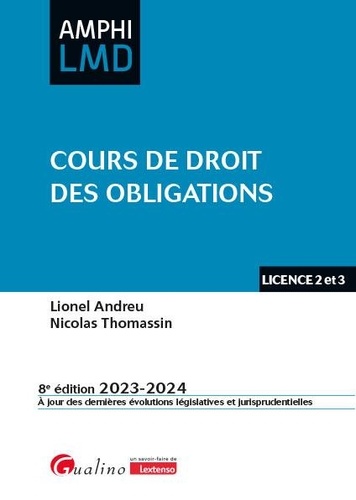 Cours de droit des obligations de Lionel Andreu - Grand Format - Livre ...