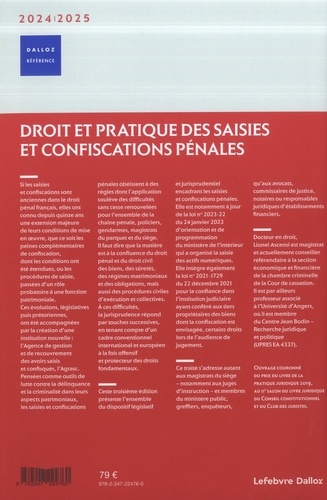 Droit et pratique des saisies et confiscations pénales  Edition 2024-2025