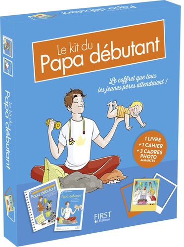 Lionel Paillès - Le kit du papa débutant - Coffret livre + cahier + 3 cadres photos aimantés.