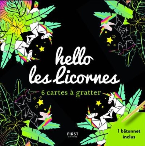 Lisa Magano - Hello les licornes - 6 cartes à gratter - Avec 1 bâtonnet.