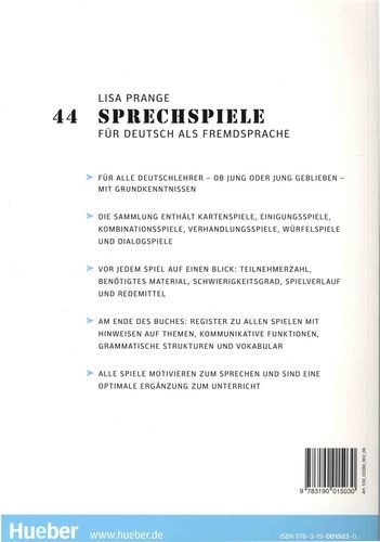 44 Sprechspiele für Deutsch als Fremdsprache