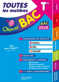Toutes les matières Tle Spécialités Maths - SES - HGGSP + enseignements communs