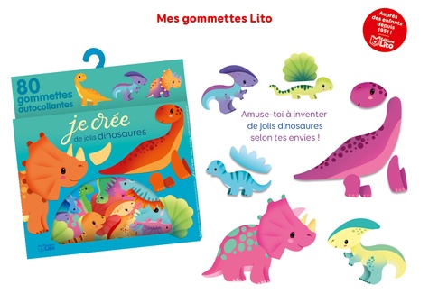 Je crée de jolis dinosaures. 80 gommettes autocollantes