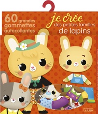  Paku - Je crée des petites familles de lapins - 60 grandes gommettes autocollantes.