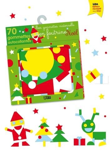 Mes gommettes maternelles en feutrine Noël. 70 gomettes autocollantes