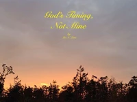God's Timing, Not Mine