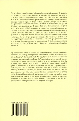 Le conflit propagandiste entre Octavien et Marc Antoine. De l'usage politique de la uituperatio entre 44 et 30 a. C. n.