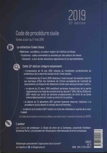 Code de procédure civile  Edition 2019