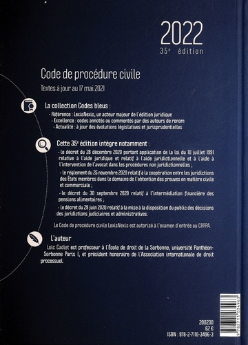 Code de procédure civile  Edition 2022