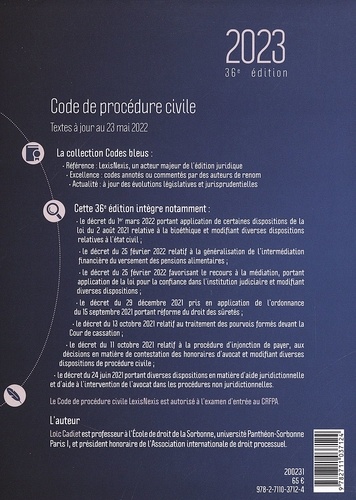 Code de procédure civile  Edition 2023