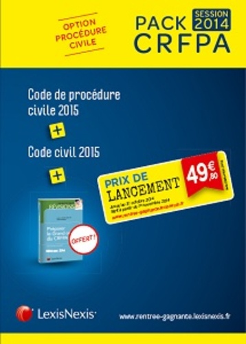 Loïc Cadiet et Laurent Leveneur - Pack CRFPA option procédure civile - Code de procédure civile 2015 ; Code civil 2015 ; Préparer le grand oral du CRFPA.