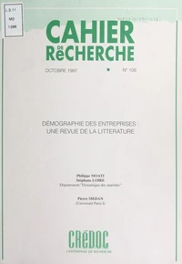 Démographie des entreprises : une revue de la littérature