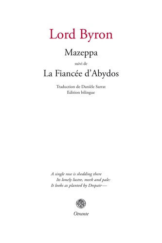  Lord Byron - Mazeppa - Suivi de La fiancée d'Abydos.