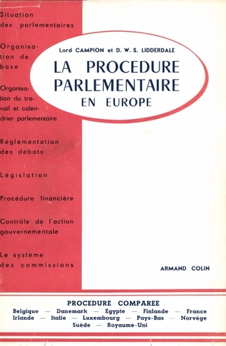 La procédure parlementaire en Europe