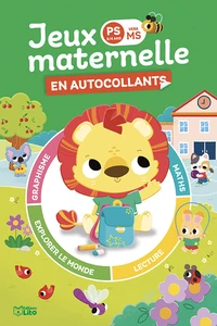 Jeux maternelles en autocollants Lion