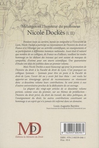 Mélanges en l'honneur du professeur Nicole Dockès. Tome 2