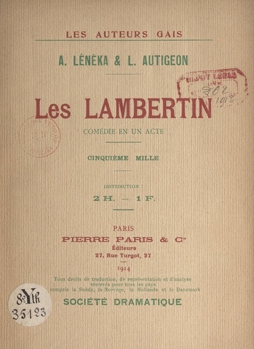 Les Lambertin. Comédie en un acte