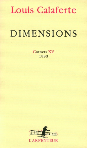 Dimensions. Carnets XV, 1993