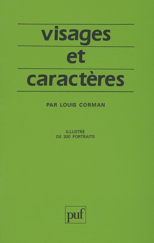 Louis Corman - Visages et caractères - La science morphopsychologique.