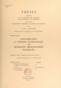 Contribution à l'étude cytologique de quelques protozoaires flagellés