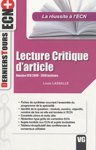 Louis Lassalle - Lecture critique d'article - Annales ecn 2009/2010 incluses.