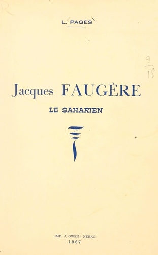 Jacques Faugère, le Saharien