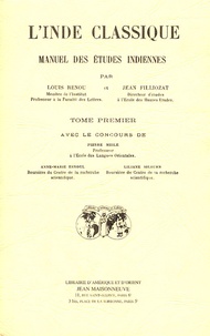 Louis Renou - L'Inde classique - Tome 1, Manuel des études indiennes.
