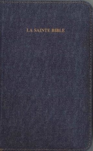Louis Segond - La Sainte Bible - Couverture en jean avec onglets, tranche or.