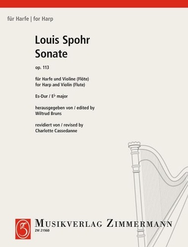 Louis Spohr - Für Harfe  : Sonate en mi bémol majeur - op. 113. flute (violin) and harp..