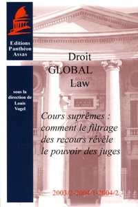 Louis Vogel - Droit global, law.Cours suprêmes : comment le filtrage des recours révèle le pouvoir des juges.
