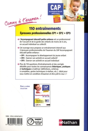 CAP Accompagnant éducatif petite enfance. 110 Entraînements Epreuves professionnelles EP1 EP2 EP3  Edition 2021-2022